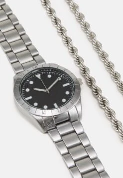 Pier One Set - Ketting - Silver-Coloured/Black -Goedkope Pier One winkel 83102eb3ab884b968ea711d6d380bde6