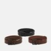 Pier One 3 Pack Unisex - Riem - Black/Brown /Cognac -Goedkope Pier One winkel 88ed98c354f84bff9b43540293b418f9