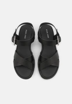 Pier One Leather - Sandalen - Black -Goedkope Pier One winkel d342e7cd794d4e4a9a74fdaaf4297a3f